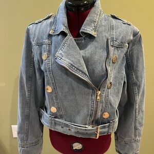 Denim moto jacket (not Balenciaga)